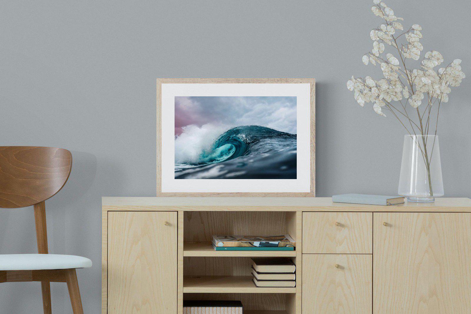 Barrel Wave-Wall_Art-60 x 45cm-Framed Print-Wood-Pixalot
