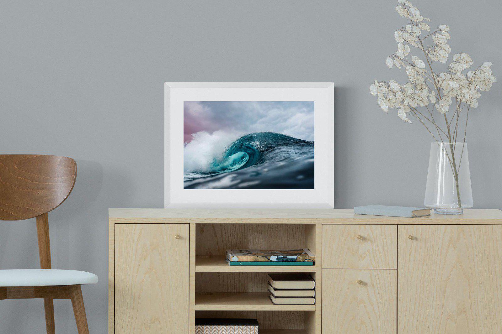 Barrel Wave-Wall_Art-60 x 45cm-Framed Print-White-Pixalot