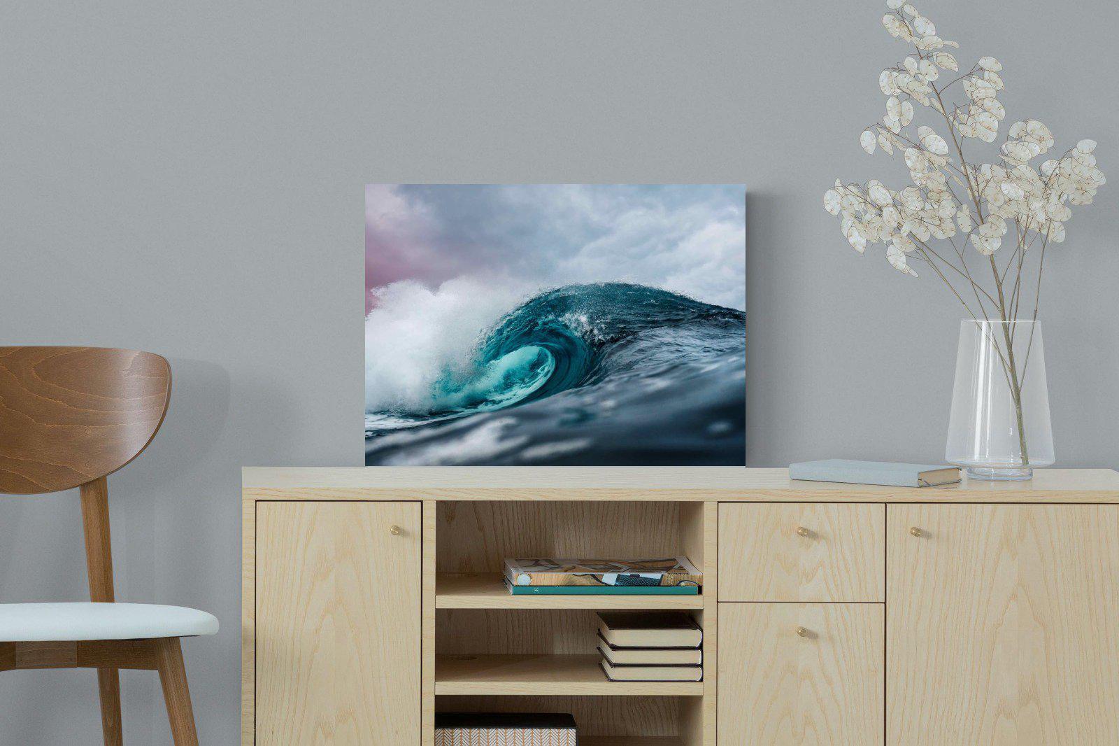 Barrel Wave-Wall_Art-60 x 45cm-Mounted Canvas-No Frame-Pixalot