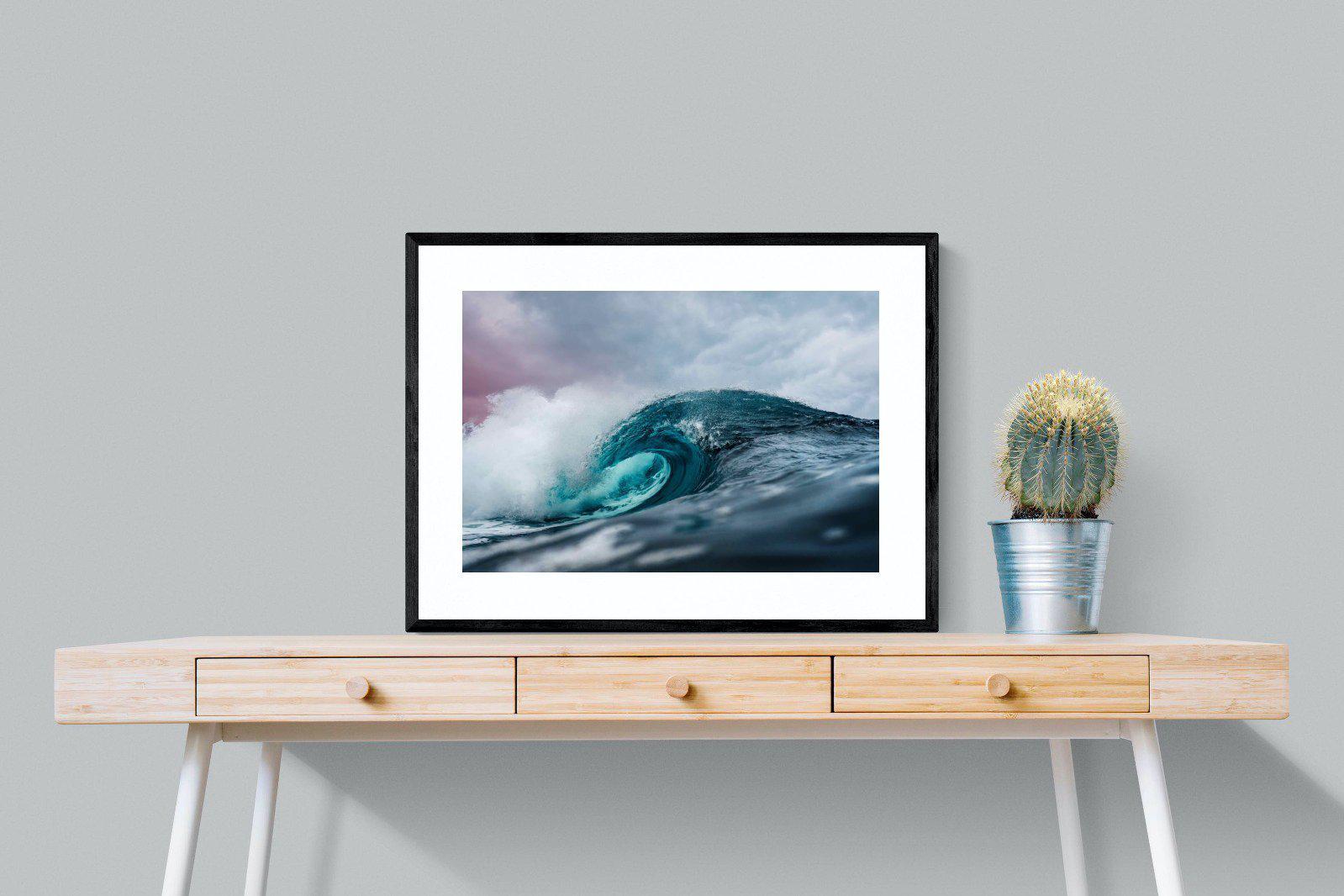 Barrel Wave-Wall_Art-80 x 60cm-Framed Print-Black-Pixalot