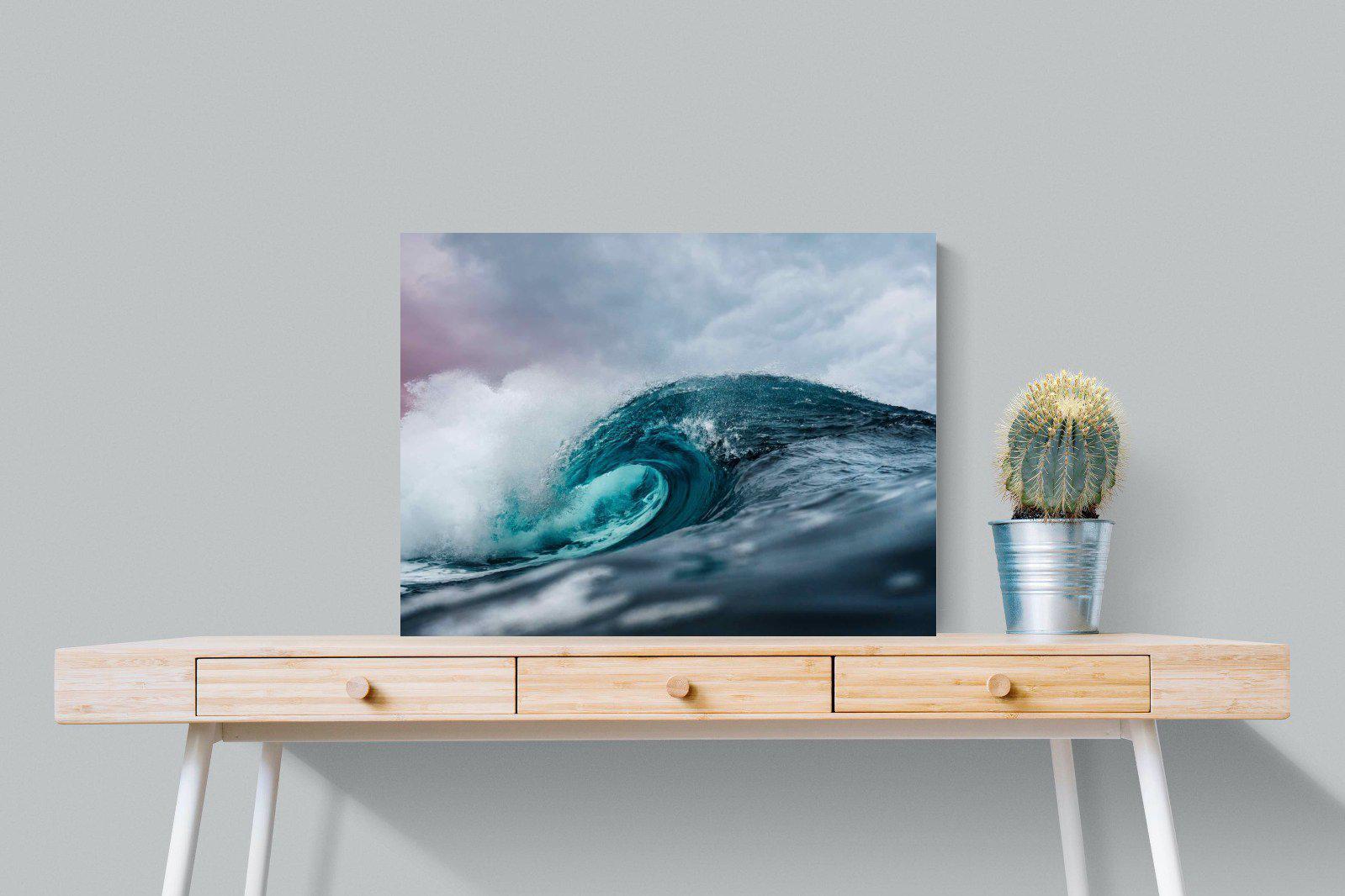 Barrel Wave-Wall_Art-80 x 60cm-Mounted Canvas-No Frame-Pixalot