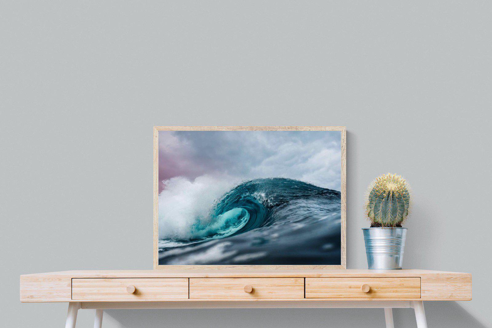 Barrel Wave-Wall_Art-80 x 60cm-Mounted Canvas-Wood-Pixalot
