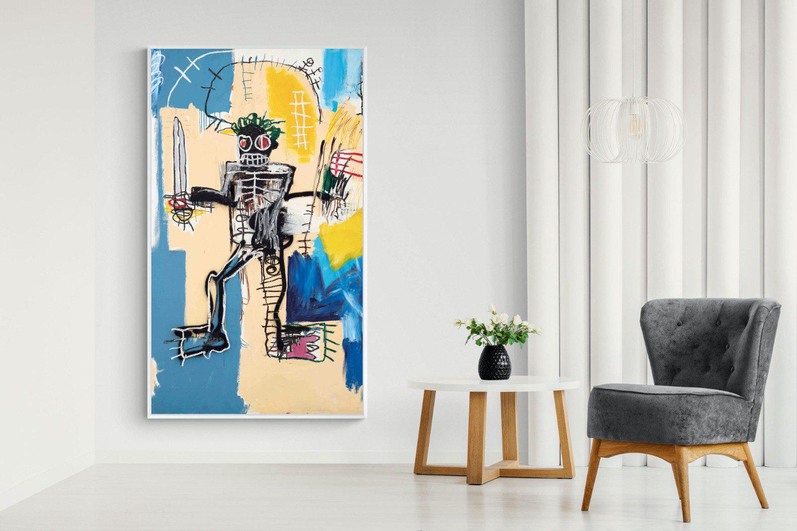 Basquiat Warrior-Wall_Art-130 x 220cm-Mounted Canvas-White-Pixalot