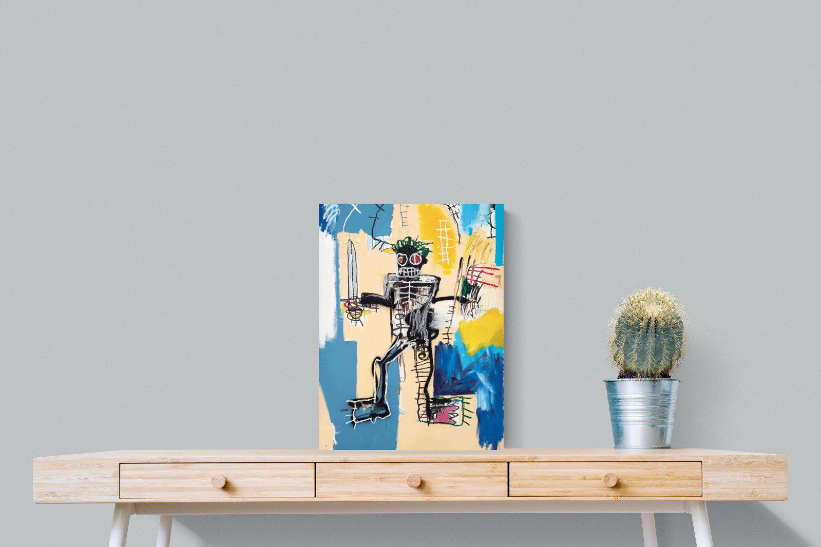 Basquiat Warrior-Wall_Art-45 x 60cm-Mounted Canvas-No Frame-Pixalot