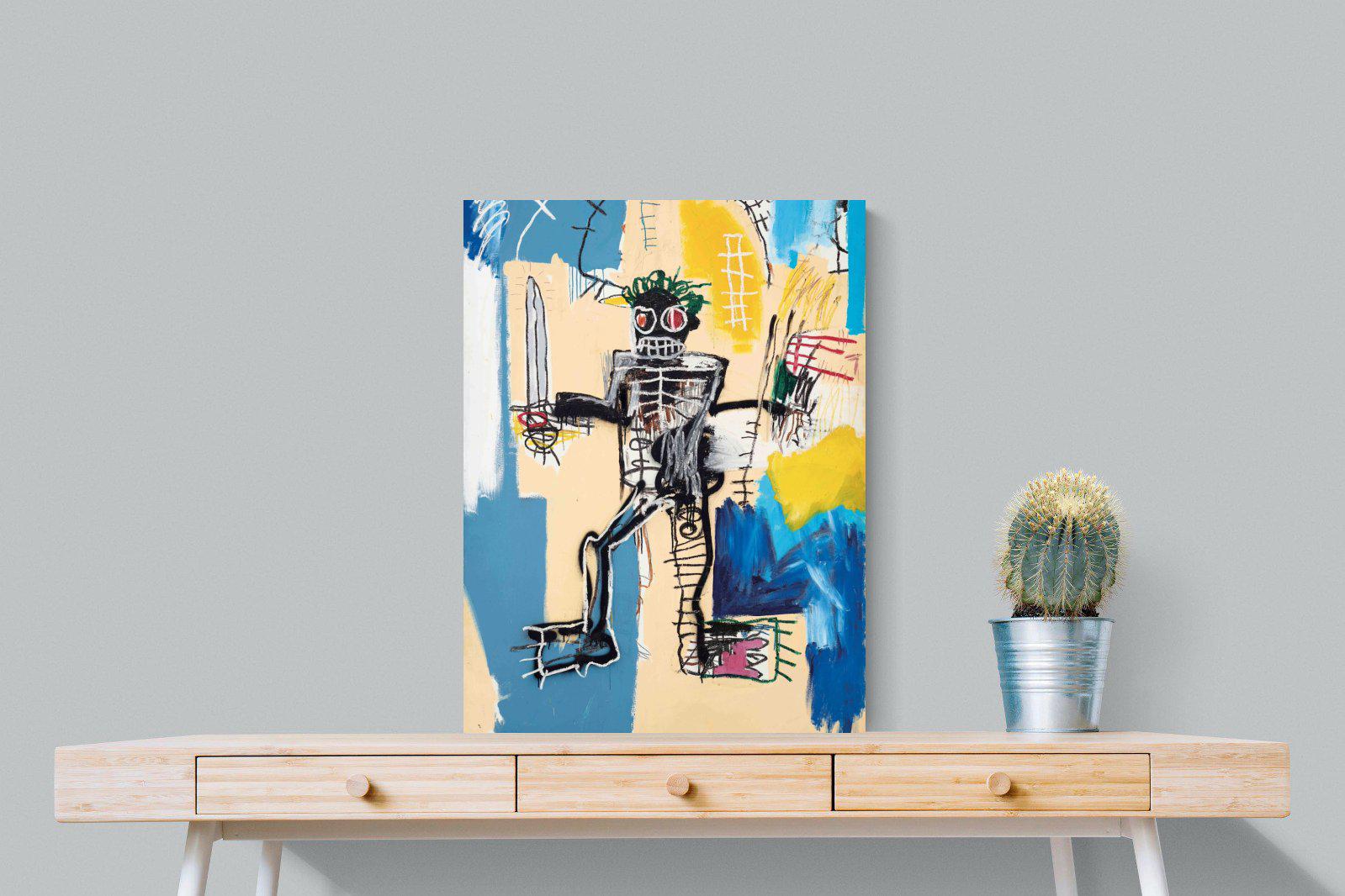 Basquiat Warrior-Wall_Art-60 x 80cm-Mounted Canvas-No Frame-Pixalot