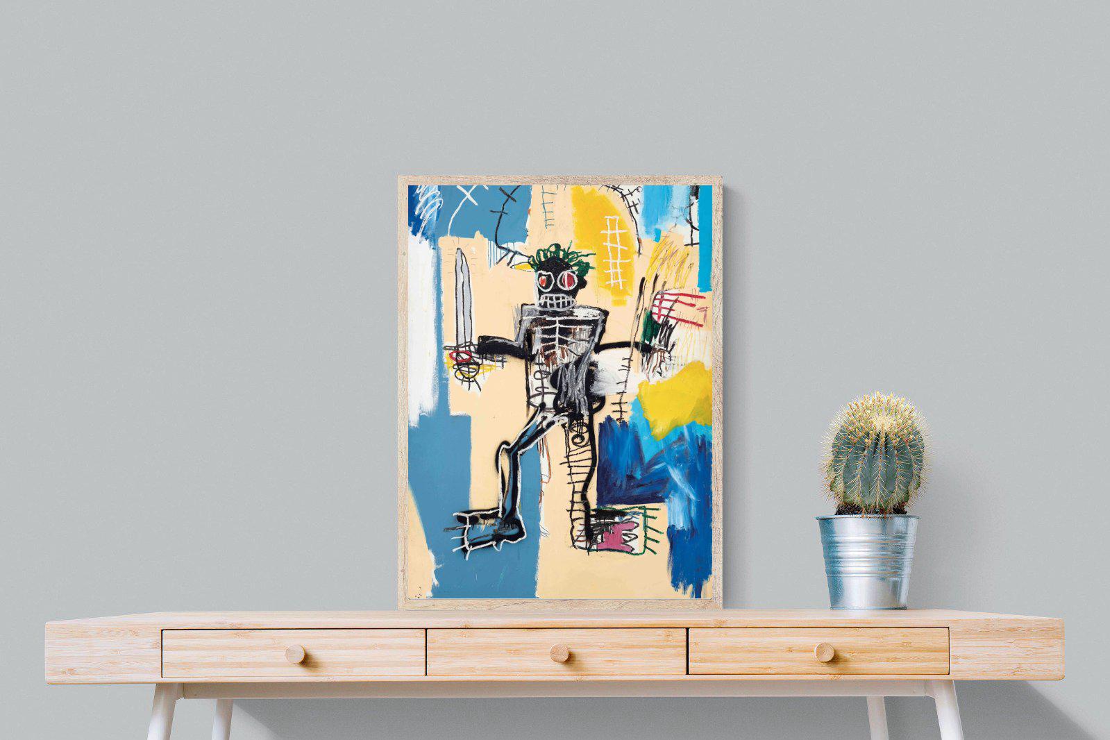 Basquiat Warrior-Wall_Art-60 x 80cm-Mounted Canvas-Wood-Pixalot