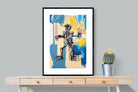 Basquiat Warrior-Wall_Art-75 x 100cm-Framed Print-Black-Pixalot