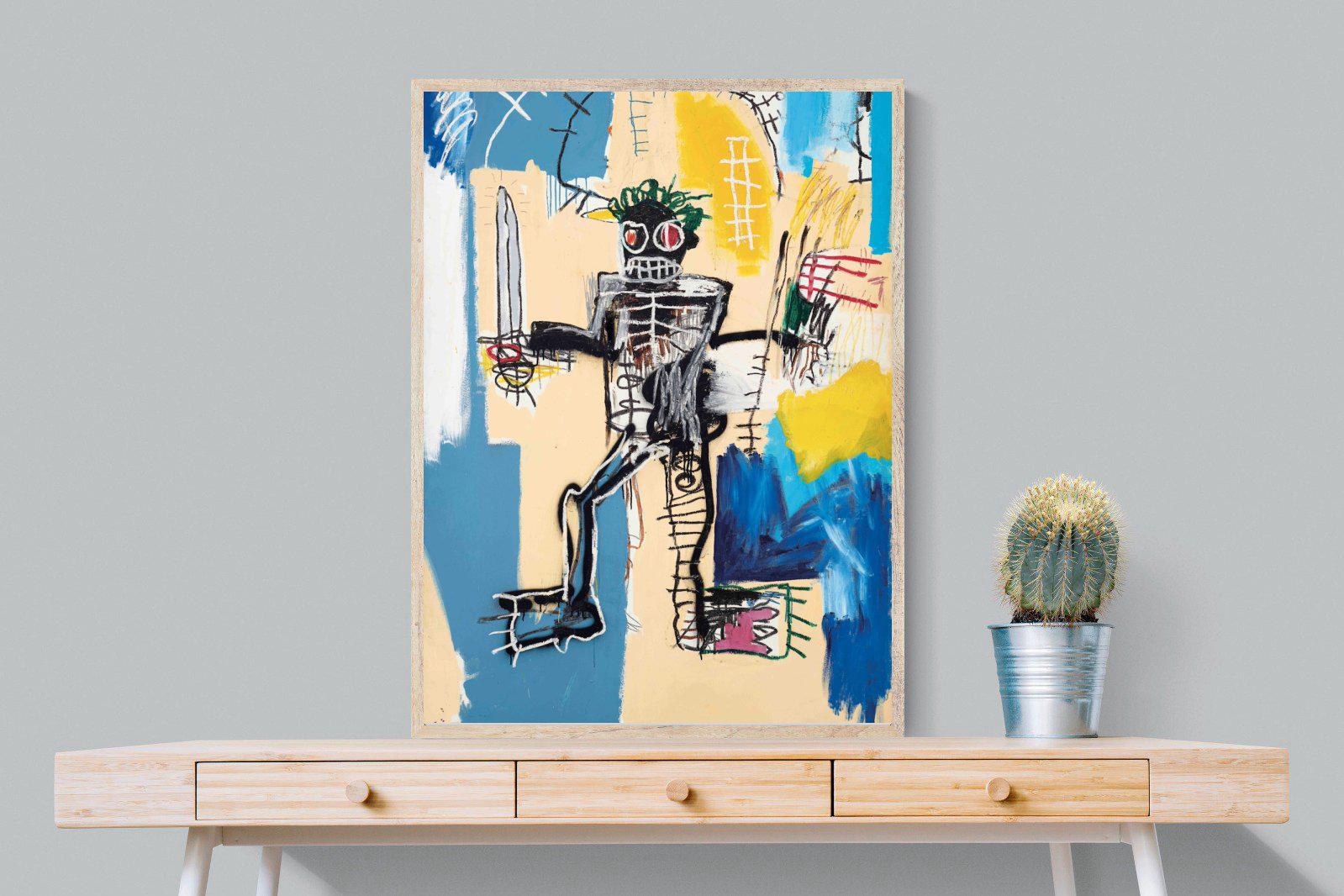Basquiat Warrior-Wall_Art-75 x 100cm-Mounted Canvas-Wood-Pixalot