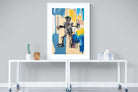 Basquiat Warrior-Wall_Art-90 x 120cm-Framed Print-White-Pixalot