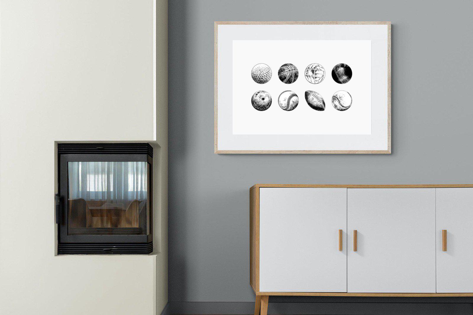 Bat & Ball-Wall_Art-100 x 75cm-Framed Print-Wood-Pixalot