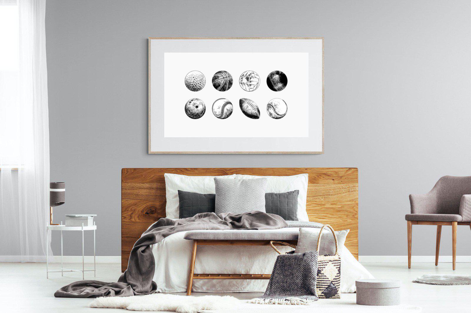 Bat & Ball-Wall_Art-150 x 100cm-Framed Print-Wood-Pixalot
