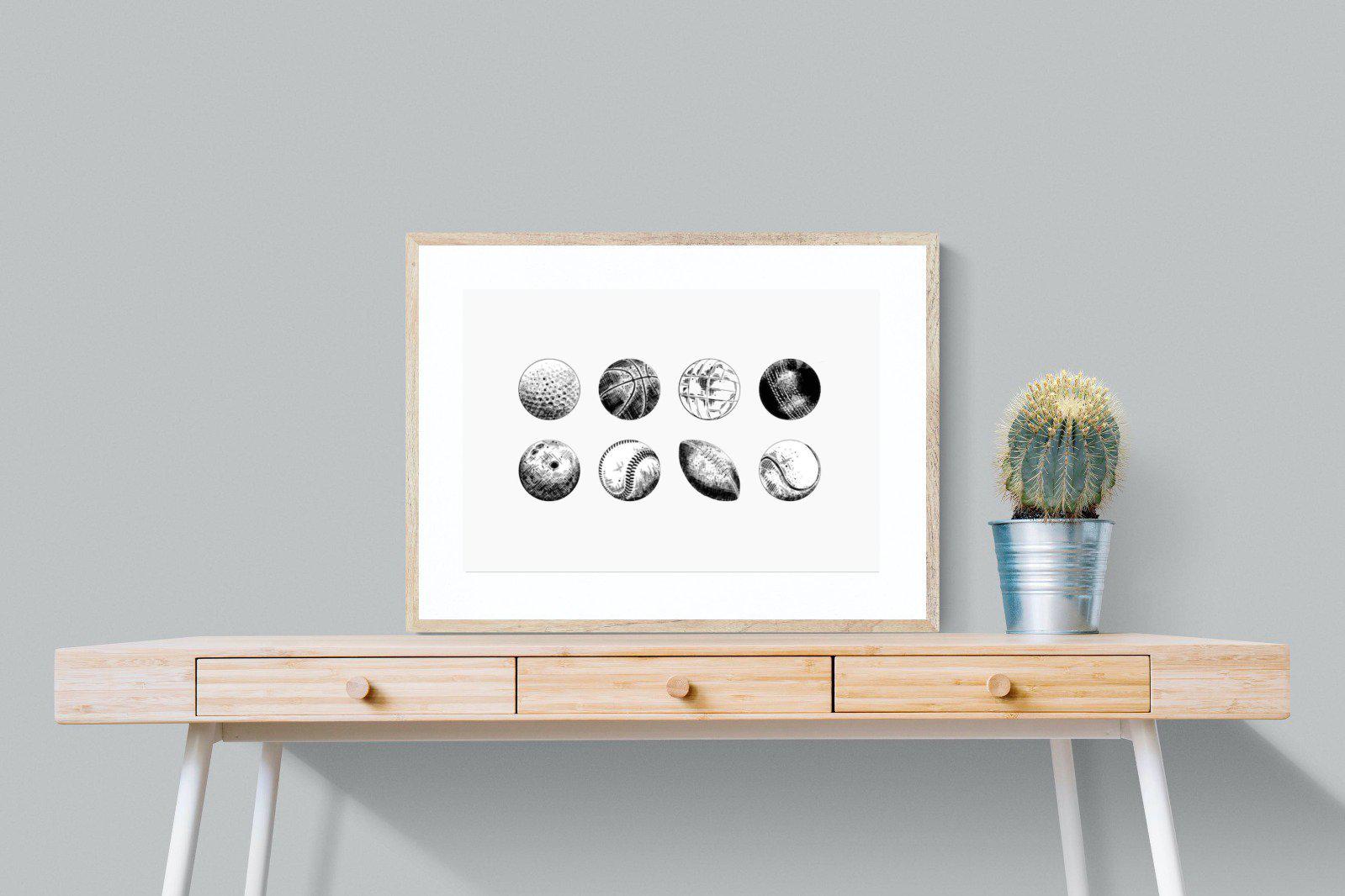 Bat & Ball-Wall_Art-80 x 60cm-Framed Print-Wood-Pixalot