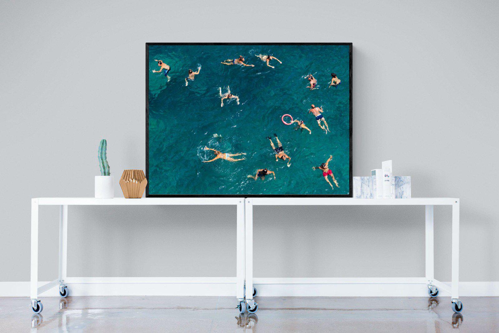 Bathers-Wall_Art-120 x 90cm-Mounted Canvas-Black-Pixalot