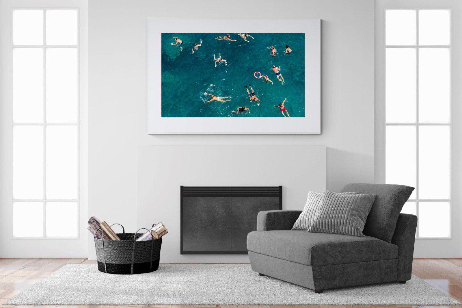 Bathers-Wall_Art-150 x 100cm-Framed Print-White-Pixalot