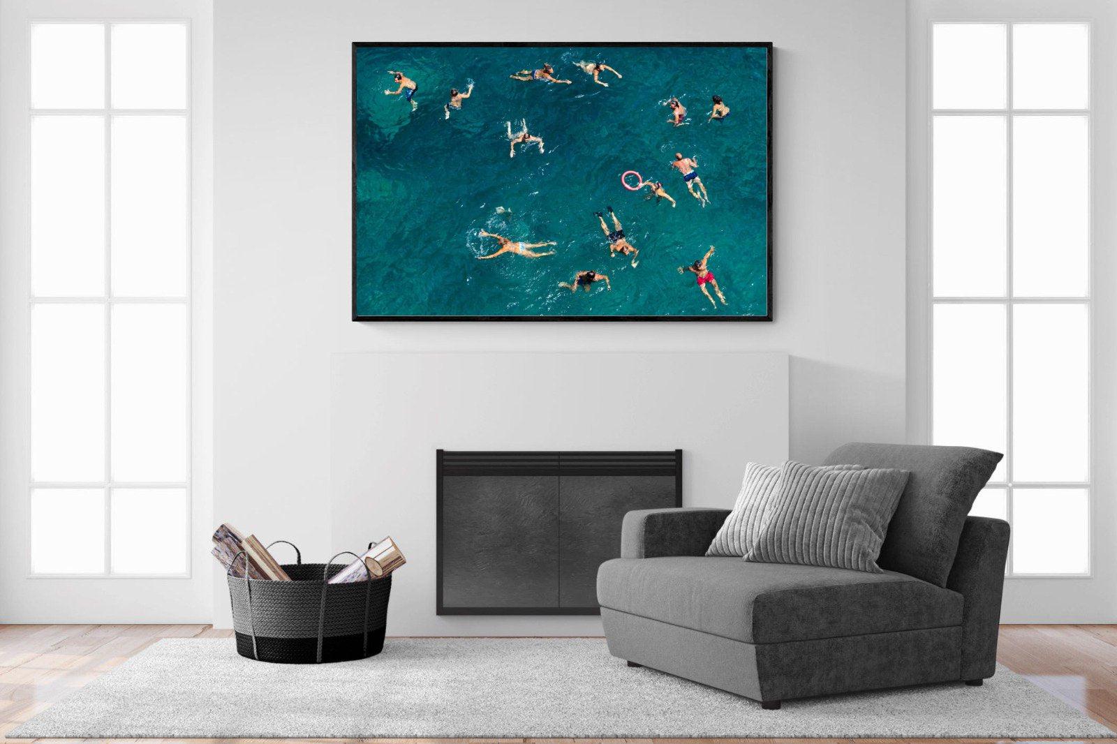 Bathers-Wall_Art-150 x 100cm-Mounted Canvas-Black-Pixalot