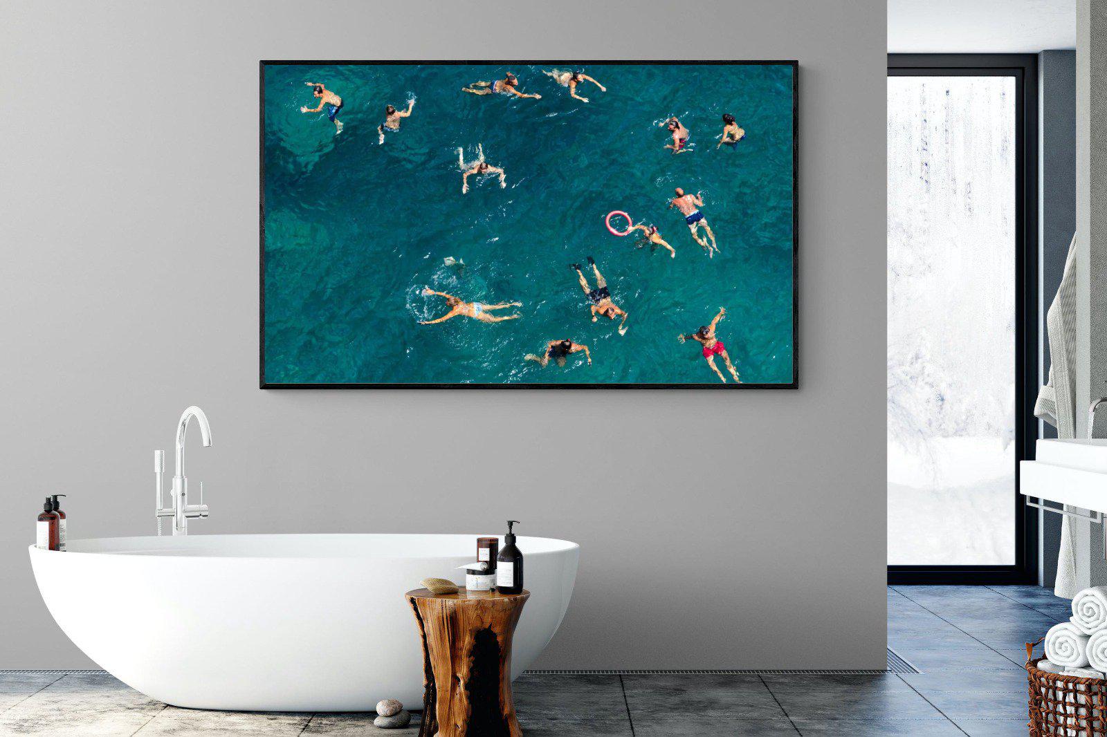 Bathers-Wall_Art-180 x 110cm-Mounted Canvas-Black-Pixalot