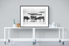 Beach Cattle-Wall_Art-120 x 90cm-Framed Print-Black-Pixalot