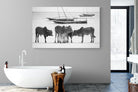 Beach Cattle-Wall_Art-180 x 110cm-Mounted Canvas-No Frame-Pixalot