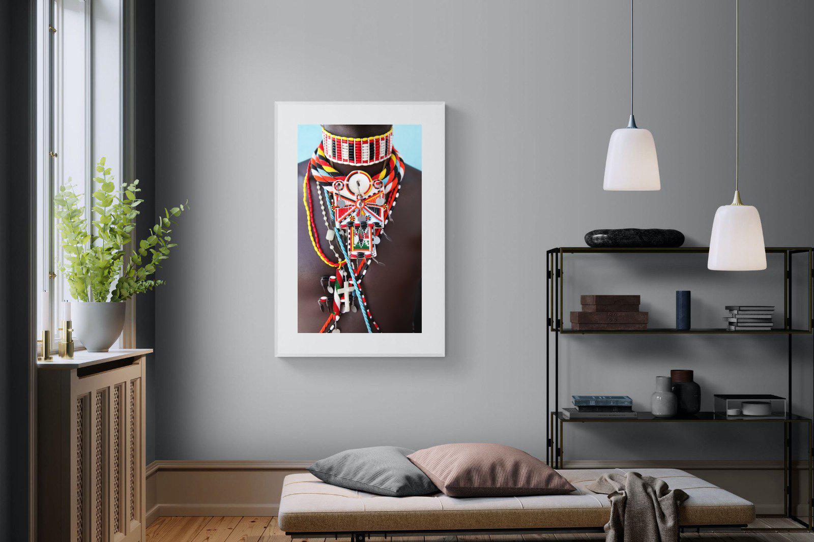 Beaded-Wall_Art-100 x 150cm-Framed Print-White-Pixalot