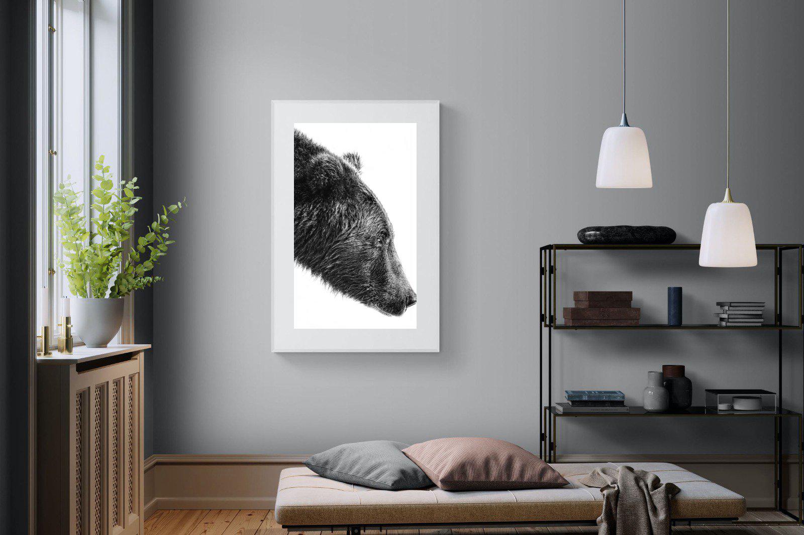 Bear-Wall_Art-100 x 150cm-Framed Print-White-Pixalot
