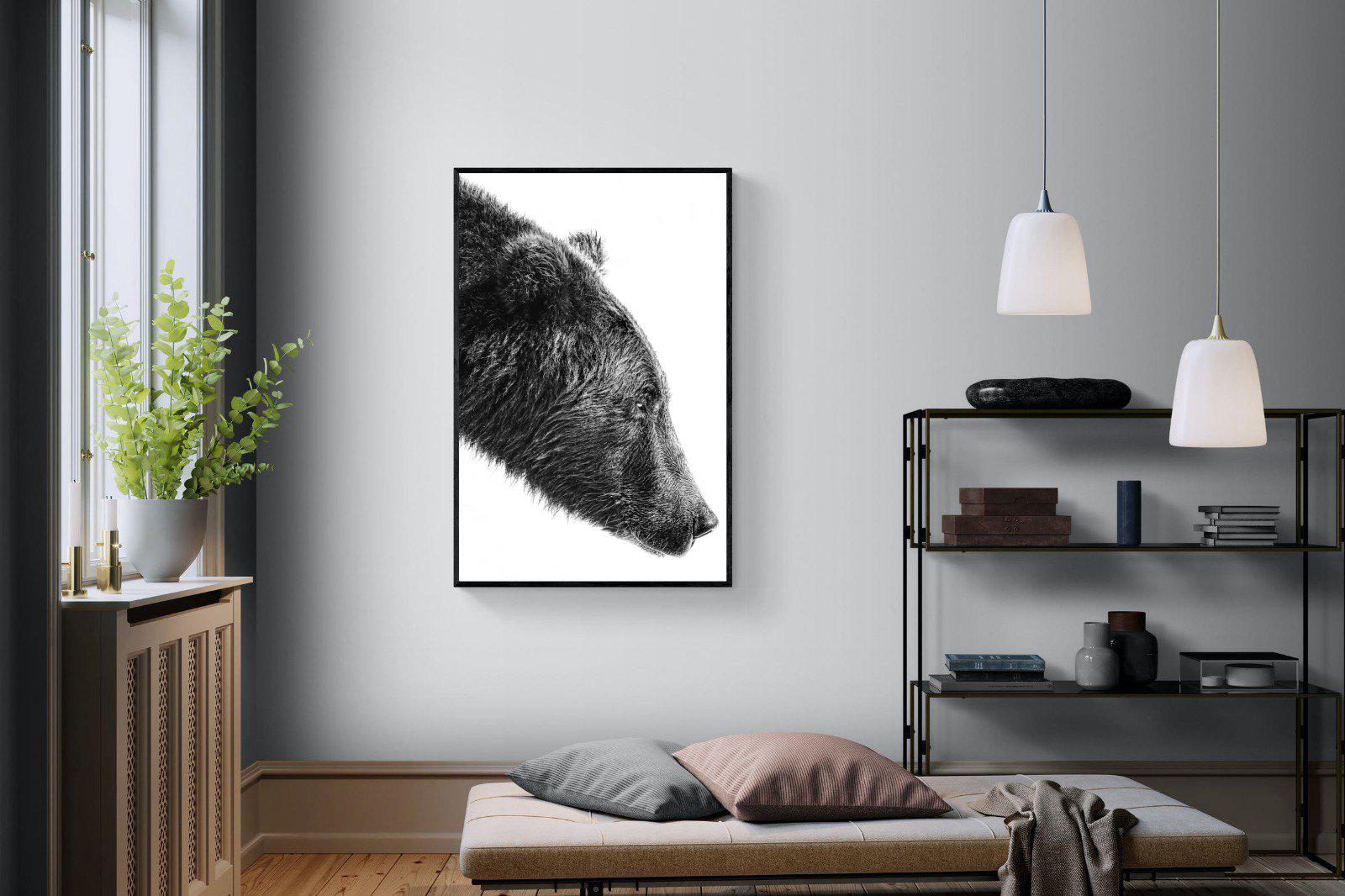 Bear-Wall_Art-100 x 150cm-Mounted Canvas-Black-Pixalot
