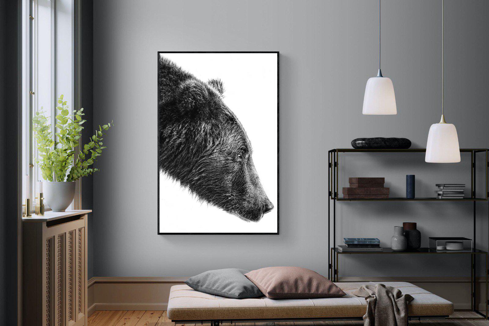 Bear-Wall_Art-120 x 180cm-Mounted Canvas-Black-Pixalot