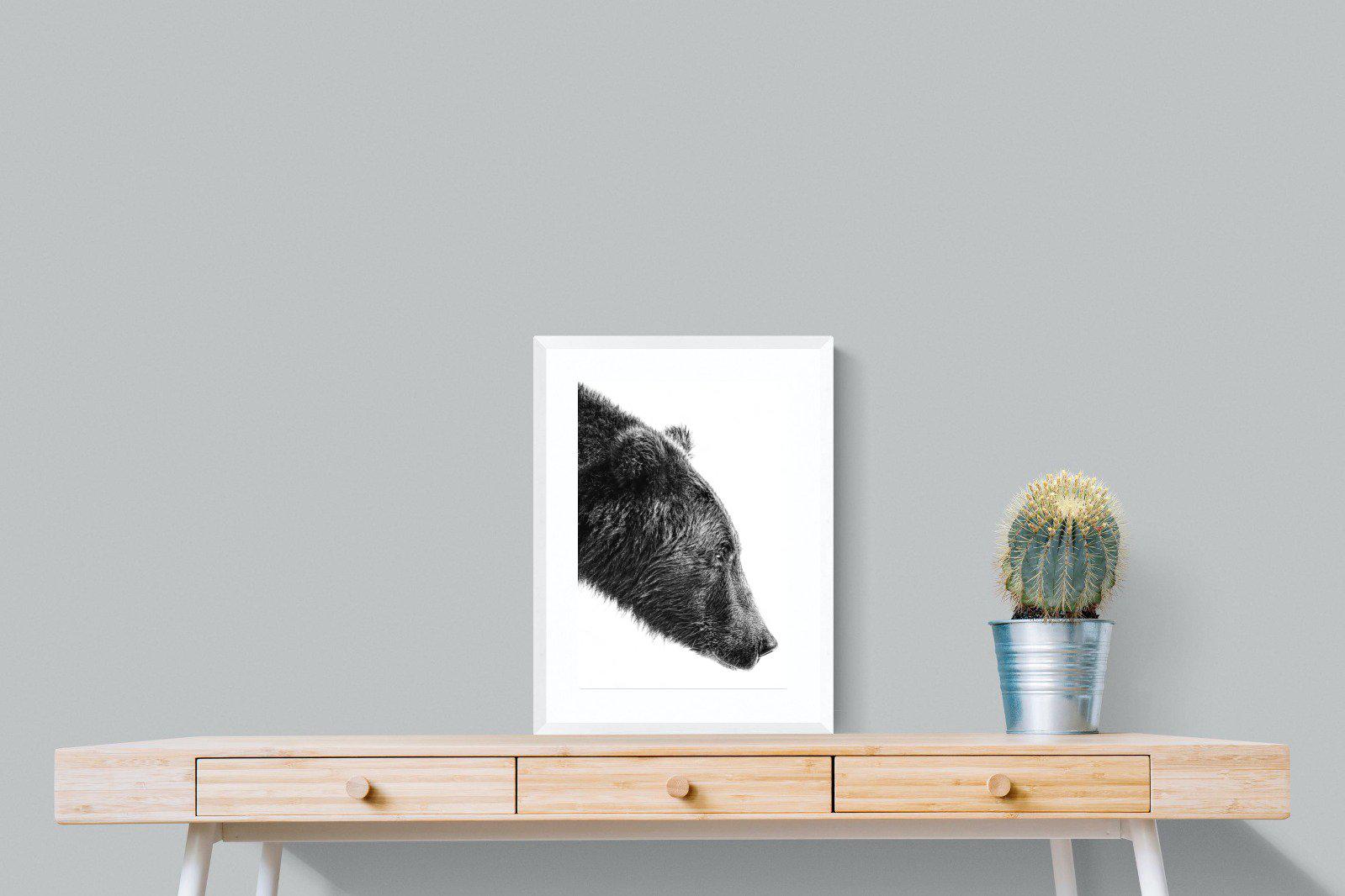 Bear-Wall_Art-45 x 60cm-Framed Print-White-Pixalot