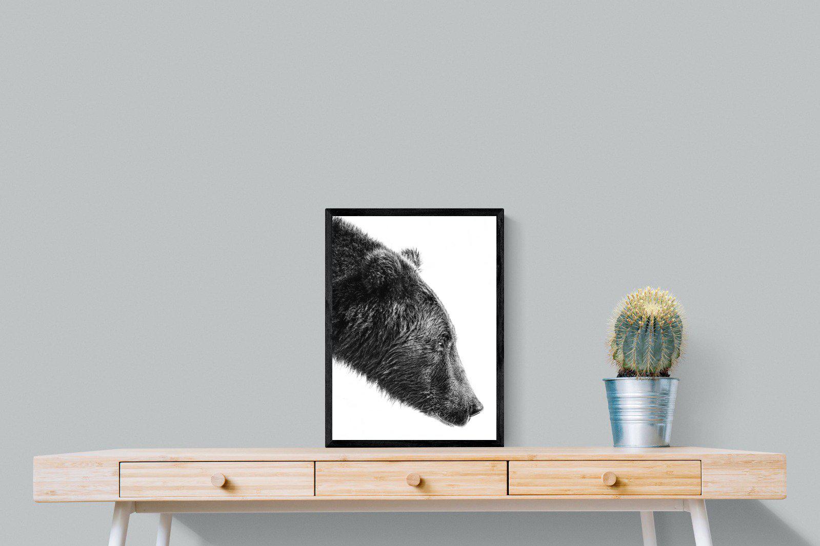 Bear-Wall_Art-45 x 60cm-Mounted Canvas-Black-Pixalot