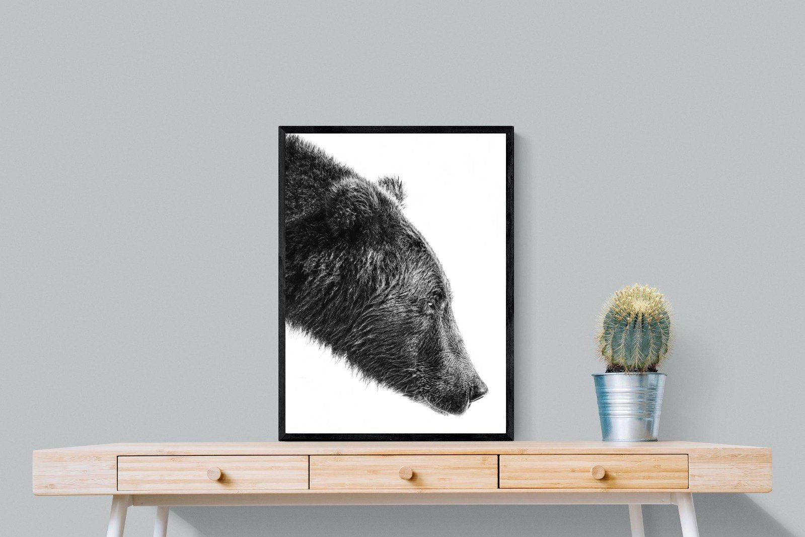Bear-Wall_Art-60 x 80cm-Mounted Canvas-Black-Pixalot