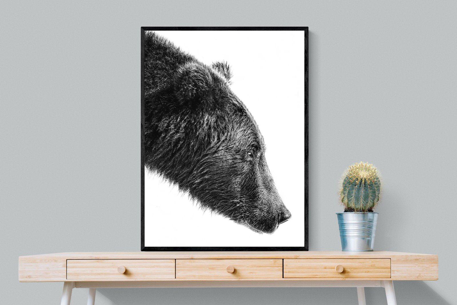 Bear-Wall_Art-75 x 100cm-Mounted Canvas-Black-Pixalot