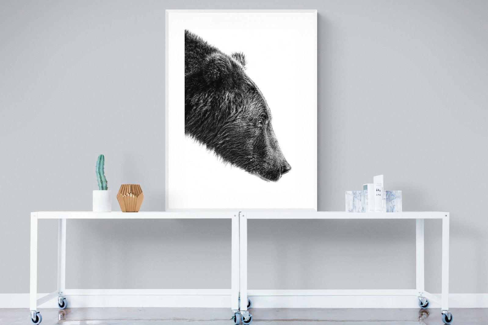 Bear-Wall_Art-90 x 120cm-Framed Print-White-Pixalot