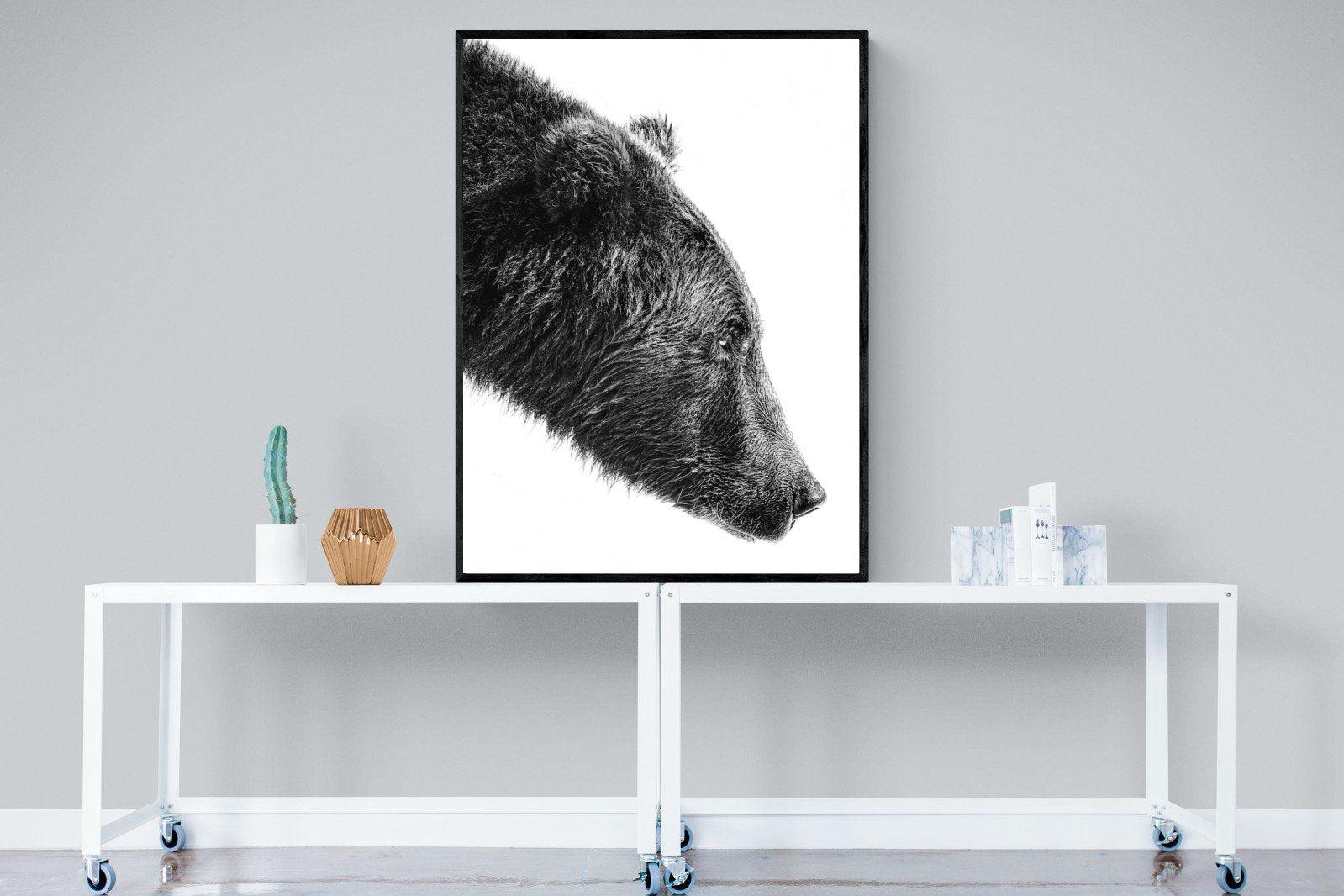 Bear-Wall_Art-90 x 120cm-Mounted Canvas-Black-Pixalot