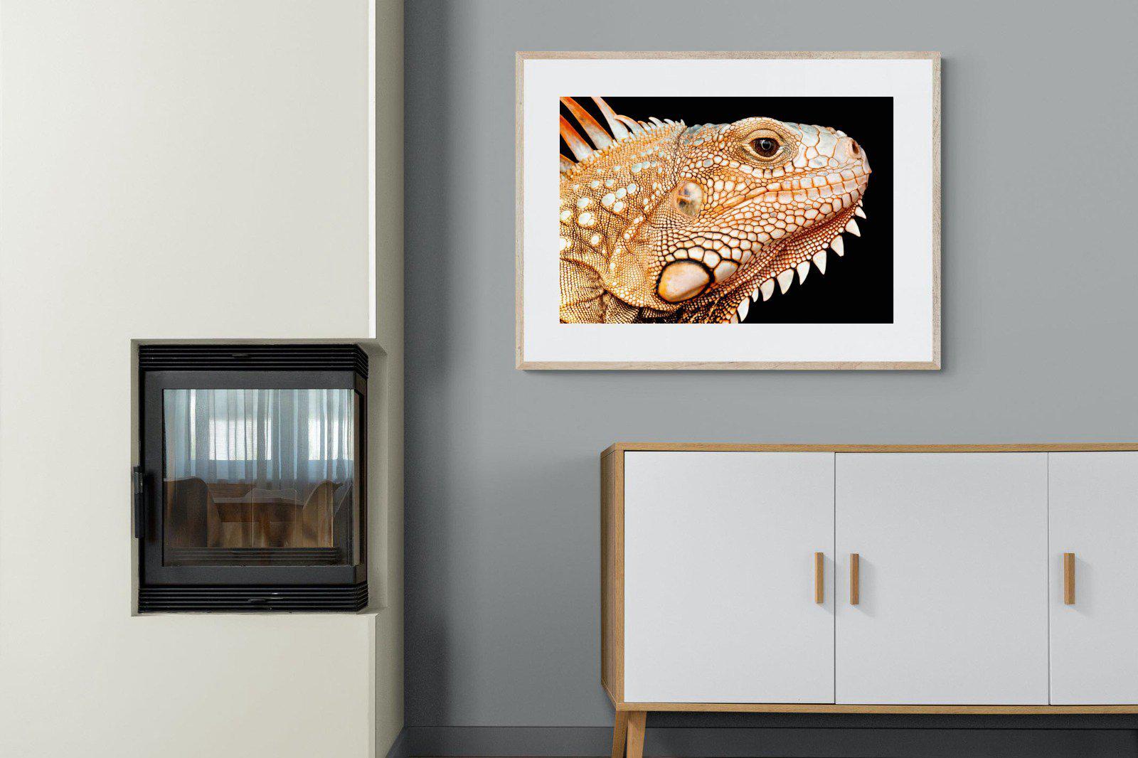 Bearded Dragon-Wall_Art-100 x 75cm-Framed Print-Wood-Pixalot