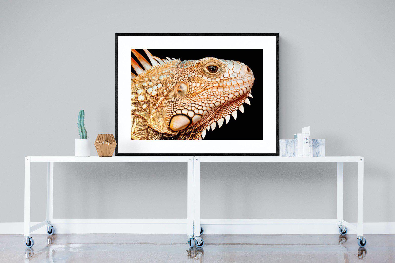 Bearded Dragon-Wall_Art-120 x 90cm-Framed Print-Black-Pixalot