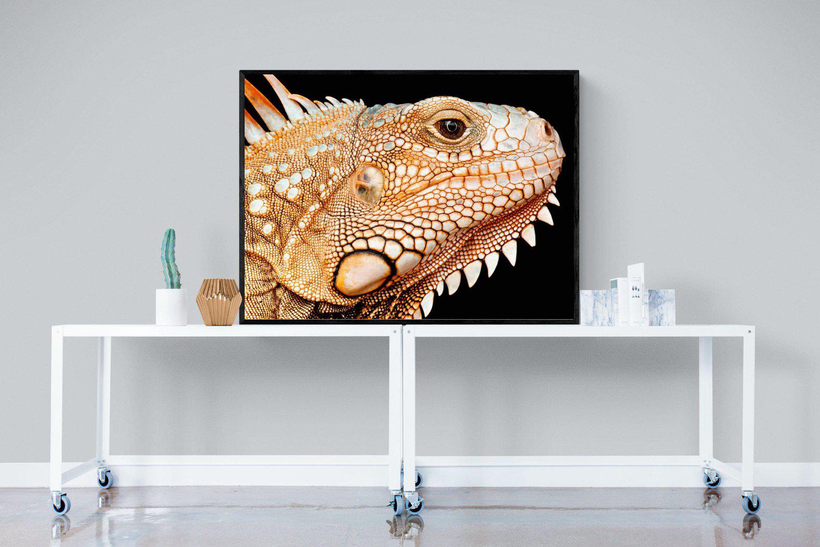 Bearded Dragon-Wall_Art-120 x 90cm-Mounted Canvas-Black-Pixalot