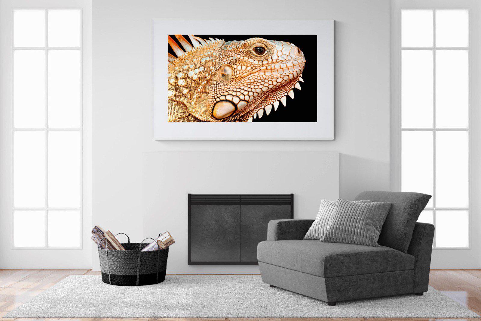 Bearded Dragon-Wall_Art-150 x 100cm-Framed Print-White-Pixalot