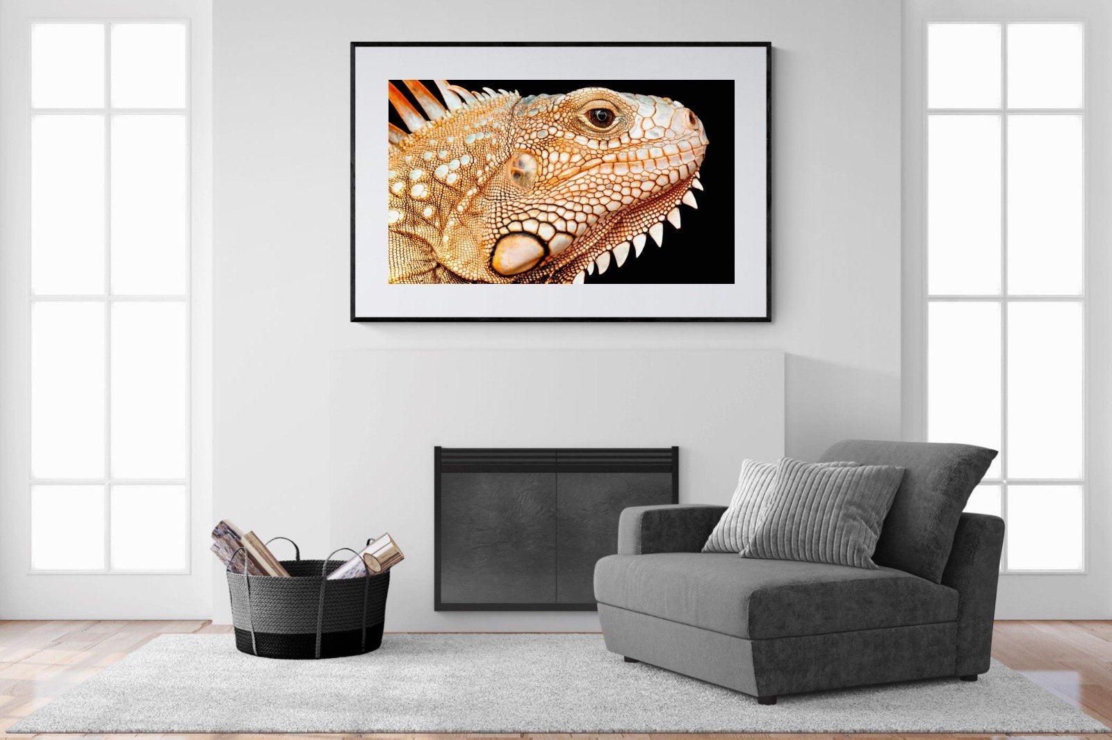 Bearded Dragon-Wall_Art-150 x 100cm-Framed Print-Black-Pixalot