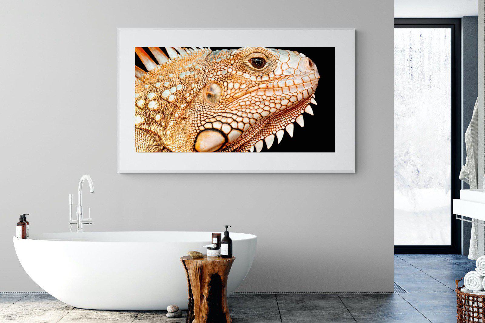 Bearded Dragon-Wall_Art-180 x 110cm-Framed Print-White-Pixalot
