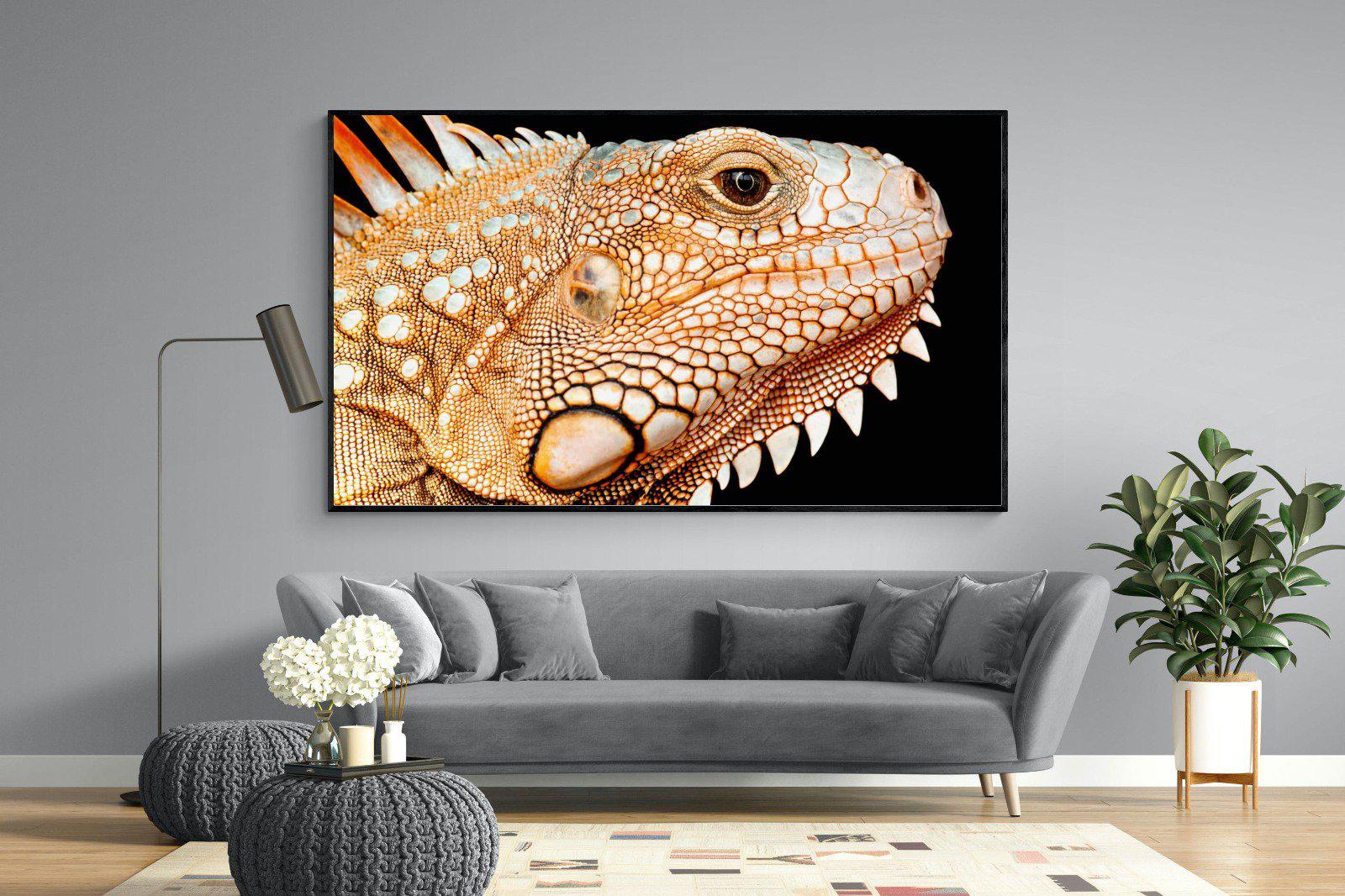 Bearded Dragon-Wall_Art-220 x 130cm-Mounted Canvas-Black-Pixalot