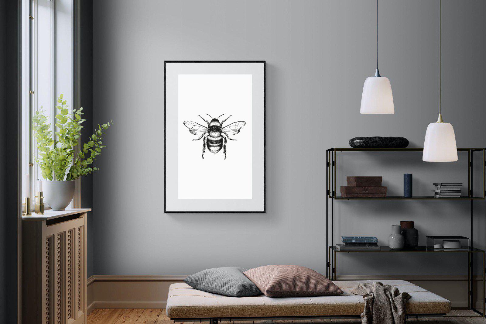 Bee-Wall_Art-100 x 150cm-Framed Print-Black-Pixalot