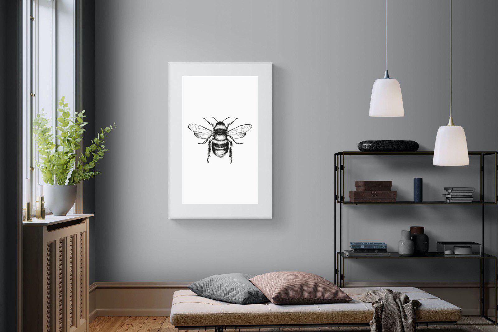 Bee-Wall_Art-100 x 150cm-Framed Print-White-Pixalot