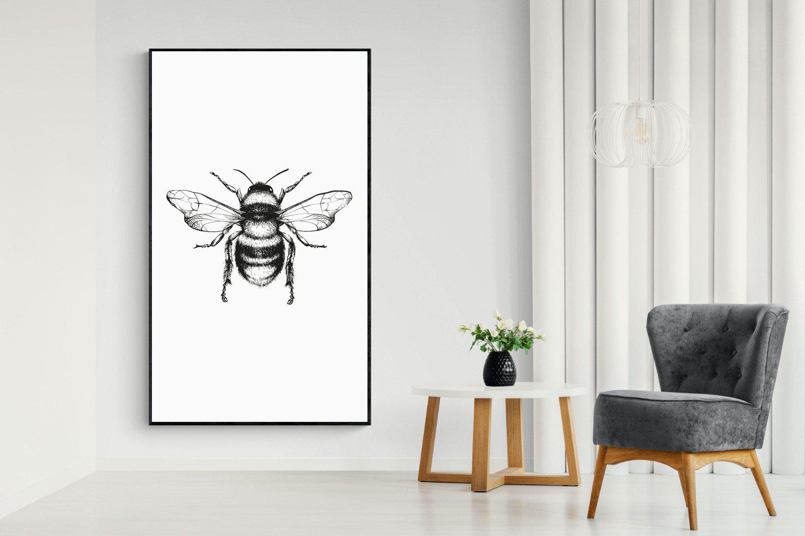Bee-Wall_Art-130 x 220cm-Mounted Canvas-Black-Pixalot