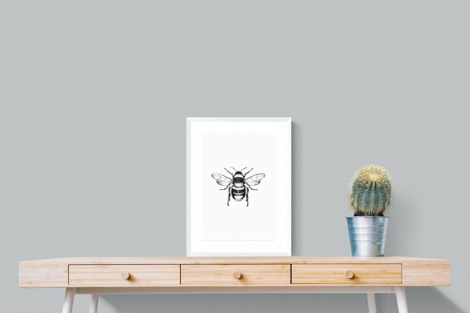 Bee-Wall_Art-45 x 60cm-Framed Print-White-Pixalot