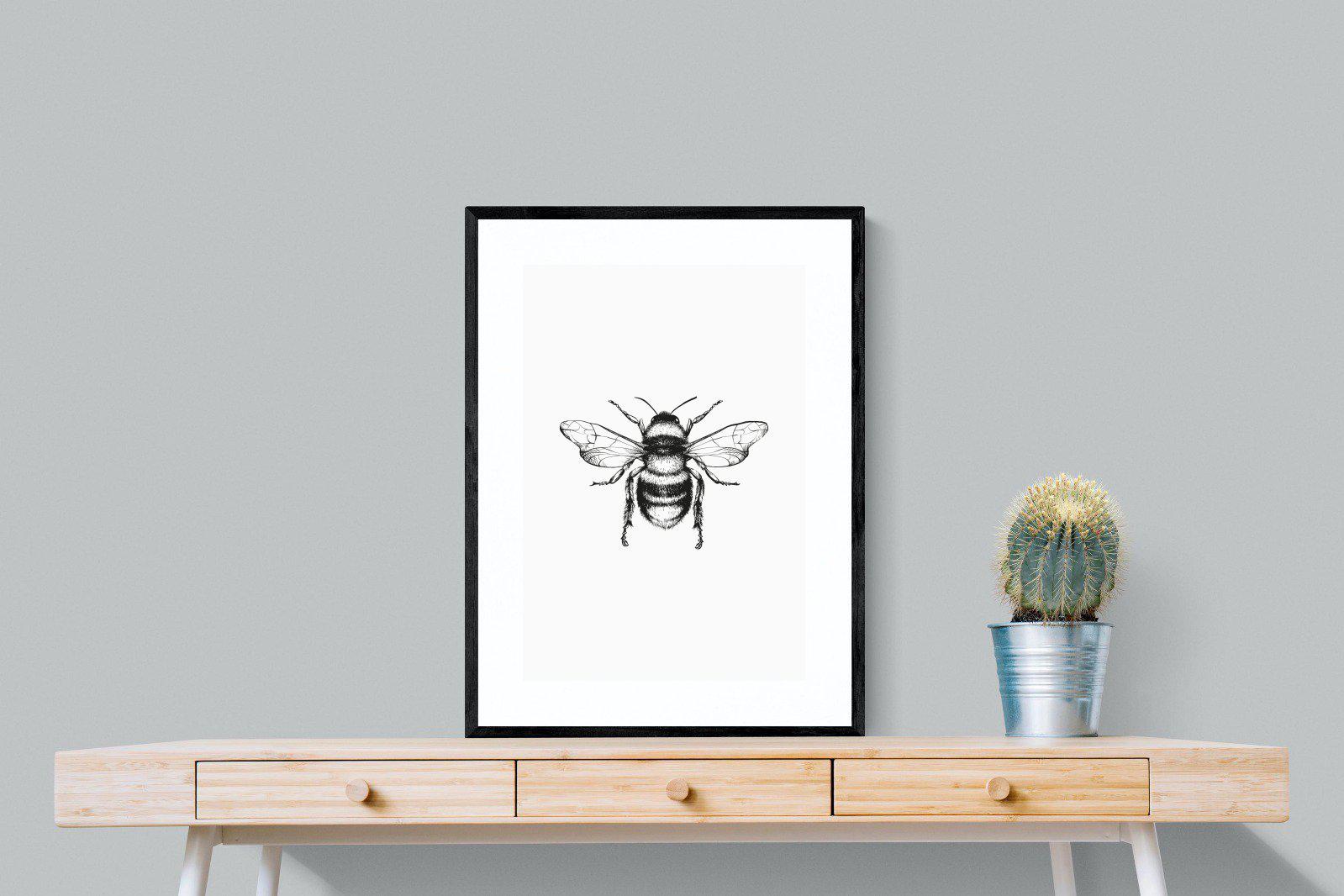 Bee-Wall_Art-60 x 80cm-Framed Print-Black-Pixalot