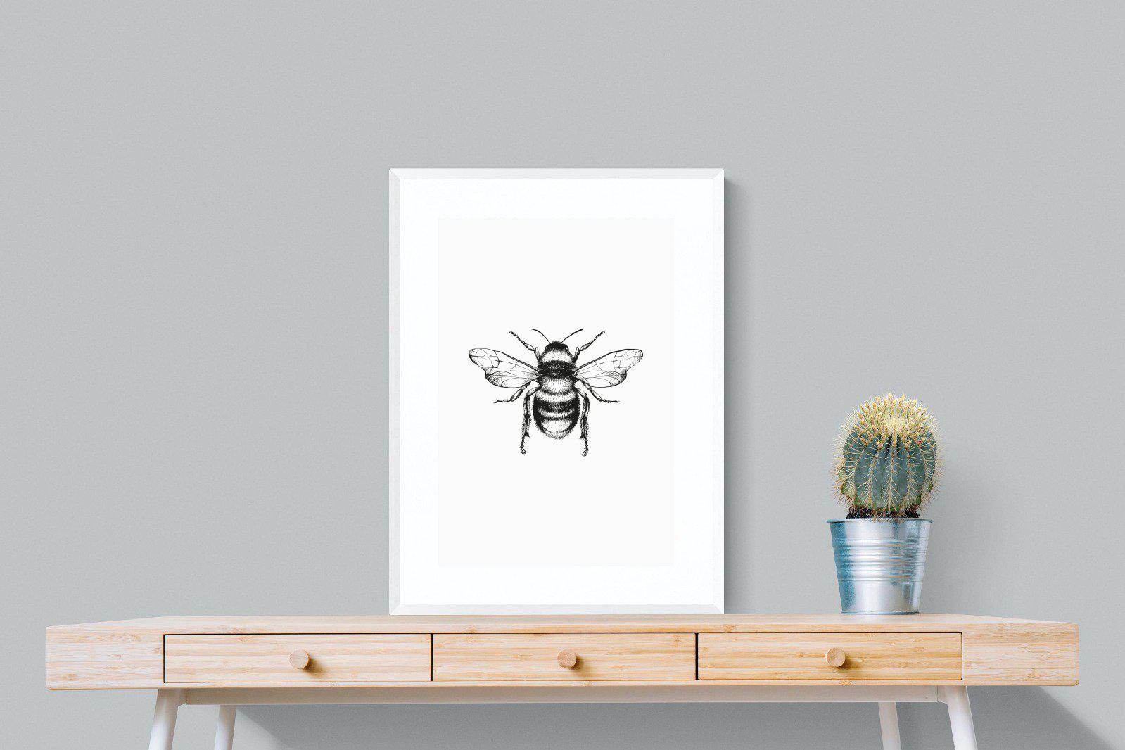 Bee-Wall_Art-60 x 80cm-Framed Print-White-Pixalot