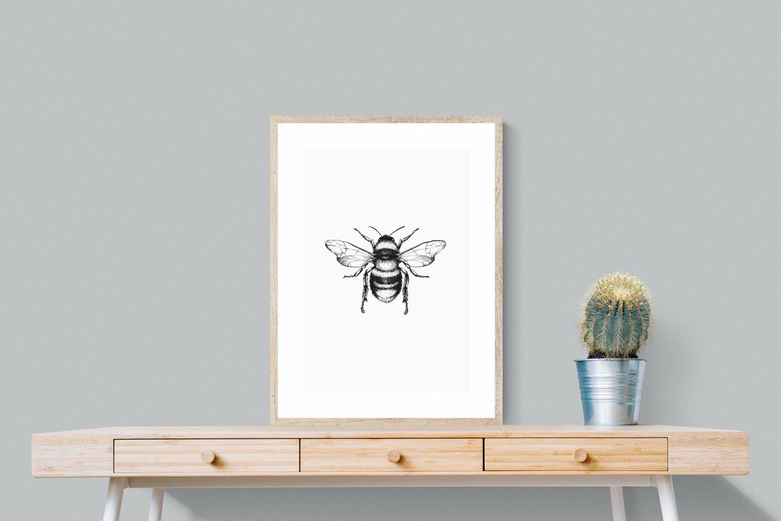 Bee-Wall_Art-60 x 80cm-Framed Print-Wood-Pixalot