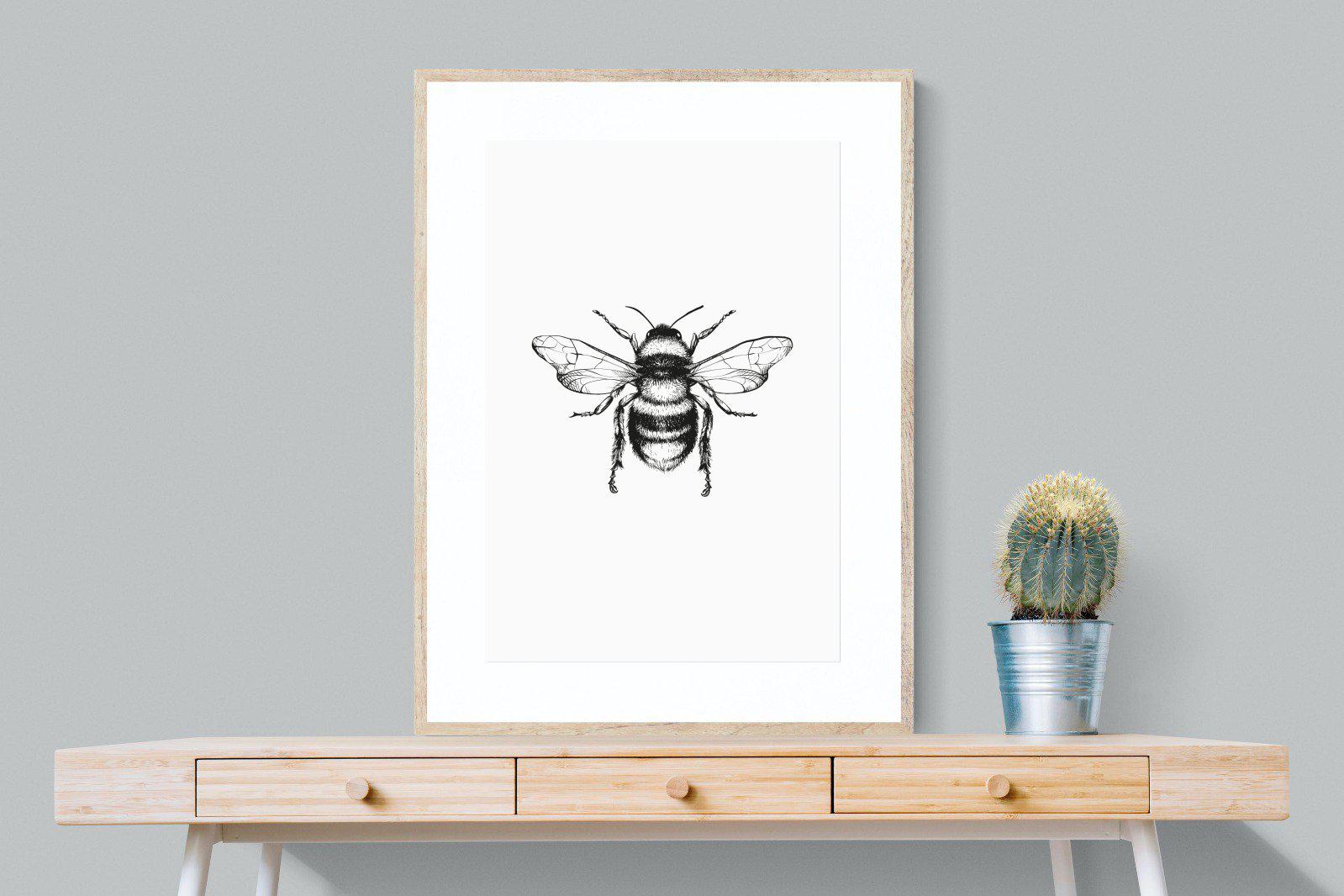 Bee-Wall_Art-75 x 100cm-Framed Print-Wood-Pixalot