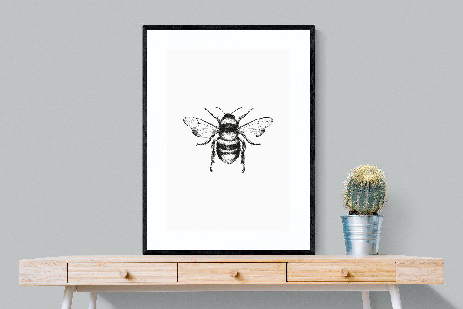 Bee-Wall_Art-75 x 100cm-Framed Print-Black-Pixalot