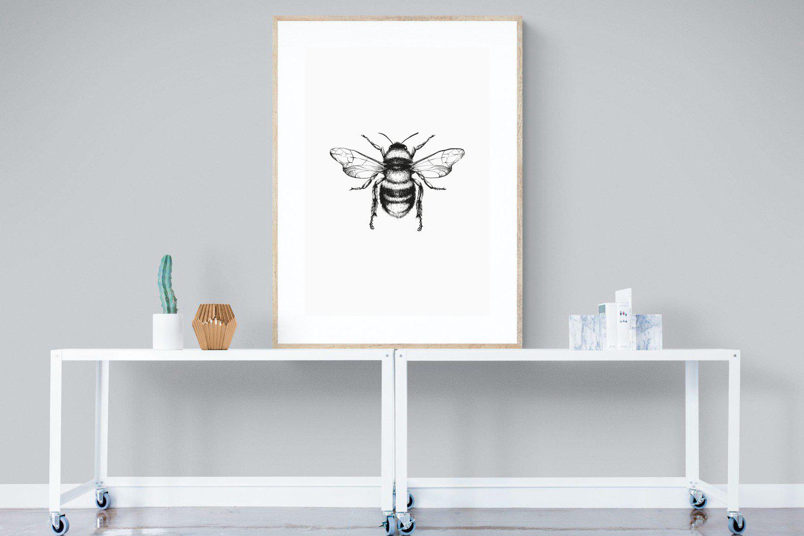 Bee-Wall_Art-90 x 120cm-Framed Print-Wood-Pixalot