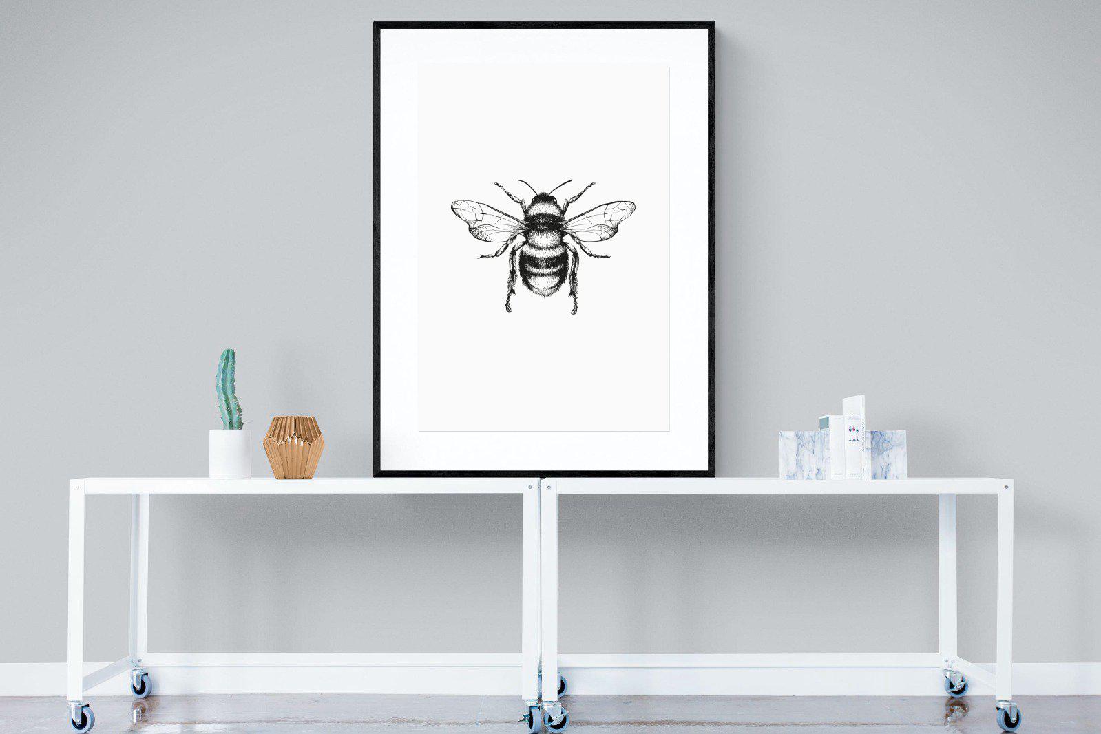 Bee-Wall_Art-90 x 120cm-Framed Print-Black-Pixalot